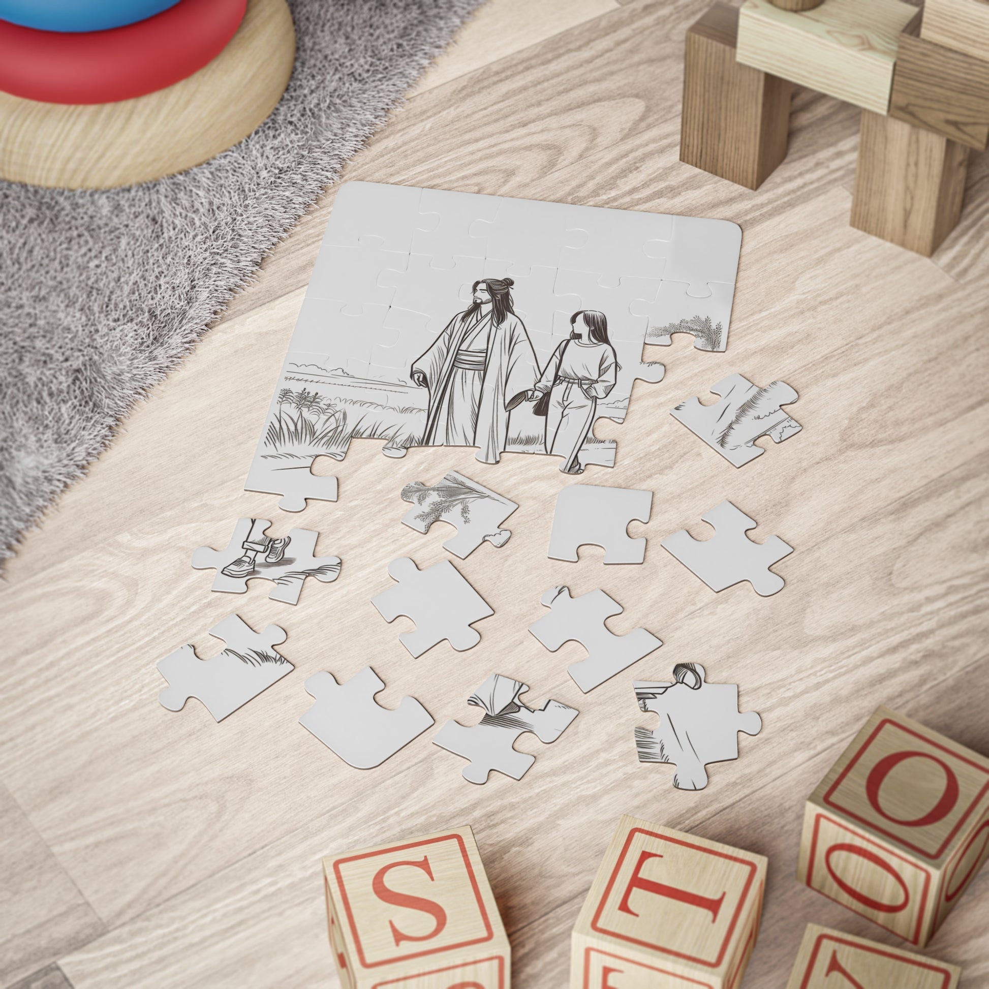 H.W.W.Y. Christian jigsaw puzzle with devotional artwork, uplifting family activity
